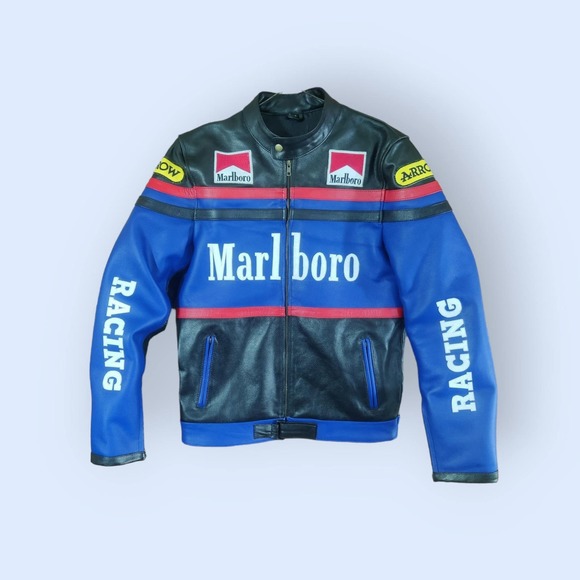 Vintage🔥 Marlboro Racing Leather Jacket